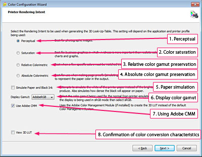 Rendering intent selection