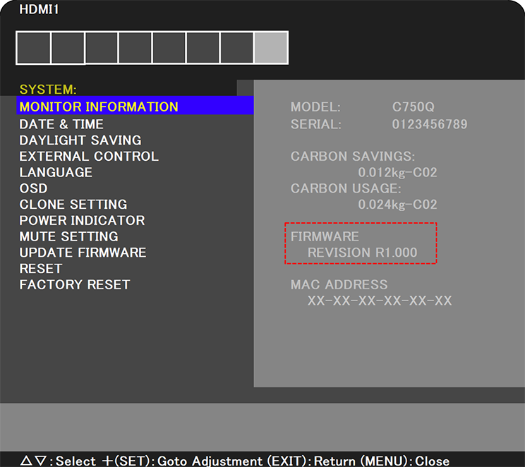 OSD-MONITOR INFORMATION