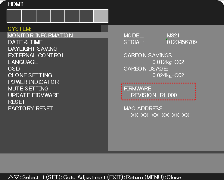 OSD-MONITOR INFORMATION