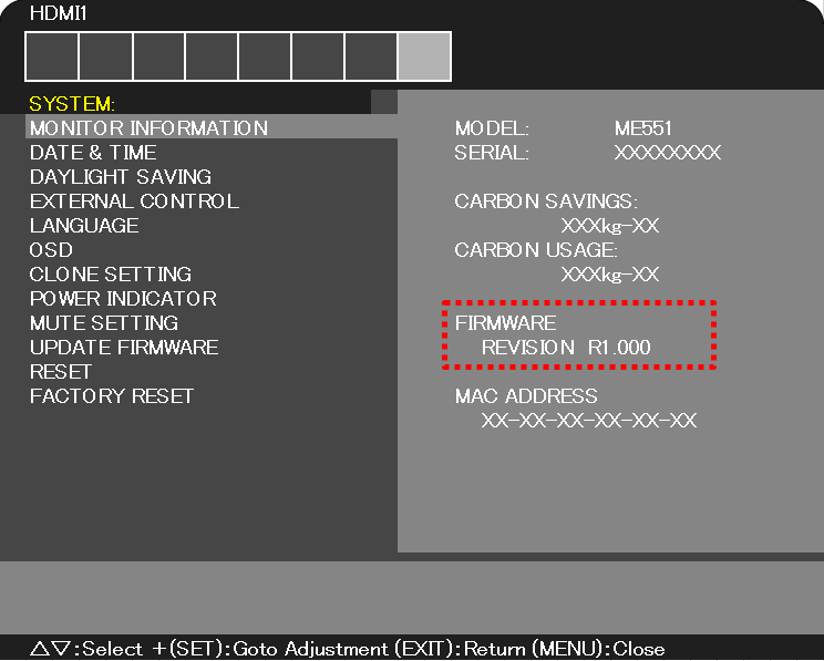 OSD-MONITOR INFORMATION