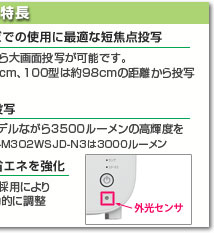 NP-M352WSJD-N3/NP-M302WSJD-N3  主な特長