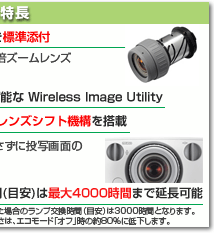 ViewLight NP-PA500XJL13ZL/NP-PA550WJL13ZL   主な特長