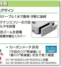 ViewLight NP-M350XJL/M300XJL/M260XJL/M300WJL/M260WJL  主な特長