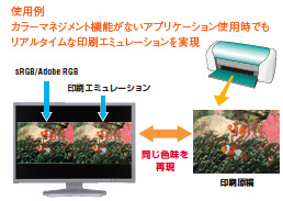 印刷イメージを同時に表示