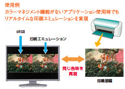 印刷イメージを同時に表示